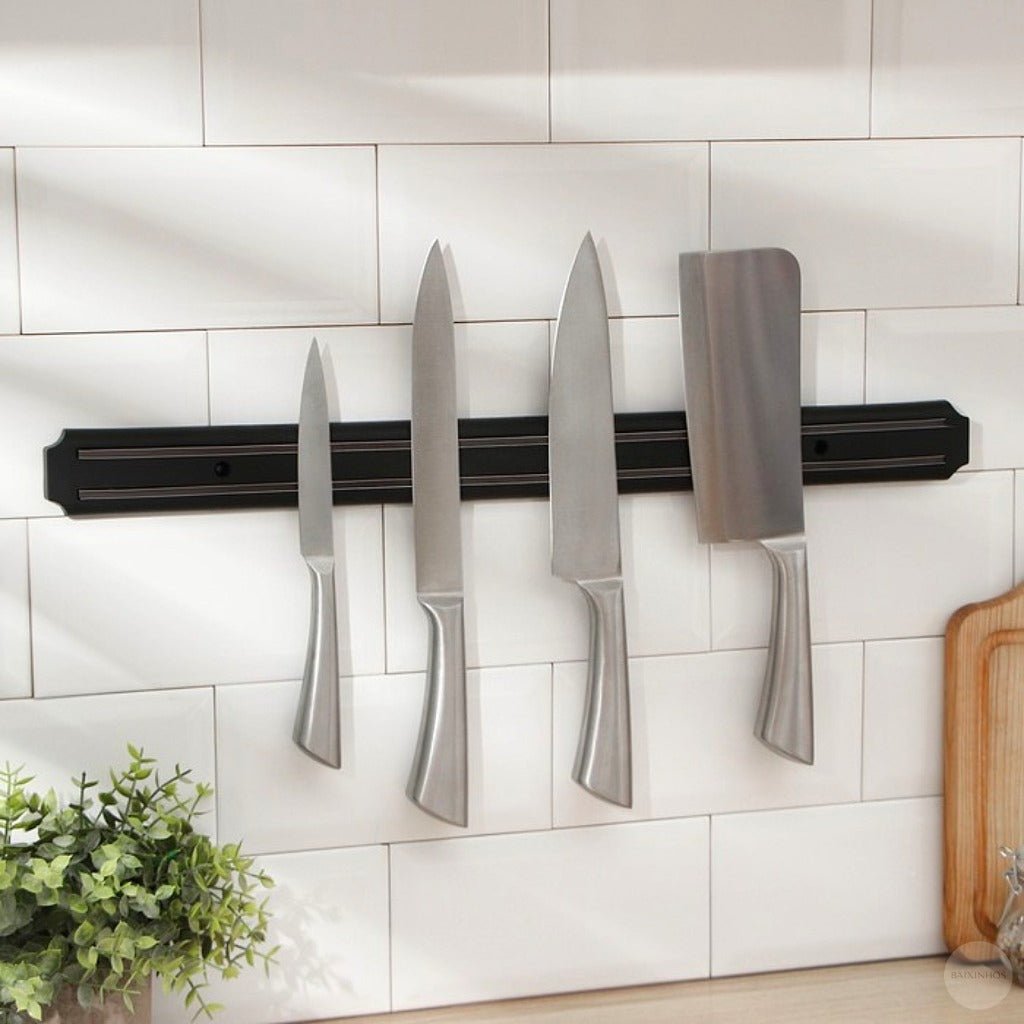 Barra Magnética 50cm para Facas – Organização Segura e Funcional para Sua Cozinha - LK House