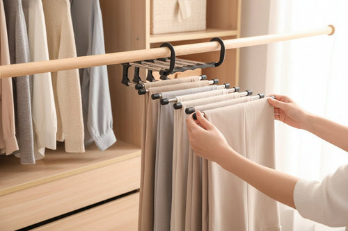 Cabide Organizador 5 em 1 em Aço Inox — Mais Espaço e Organização para Seu Guarda - Roupa - LK House