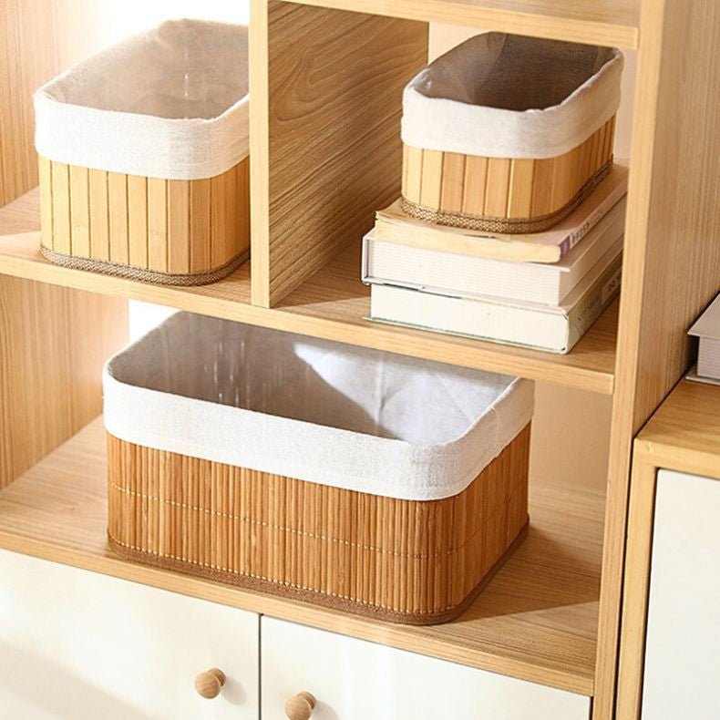 Cestos Organizadores de Bambu com Forro – Kit 3 Peças para Organização e Decoração - LK House