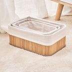 Cestos Organizadores de Bambu com Forro – Kit 3 Peças para Organização e Decoração - LK House