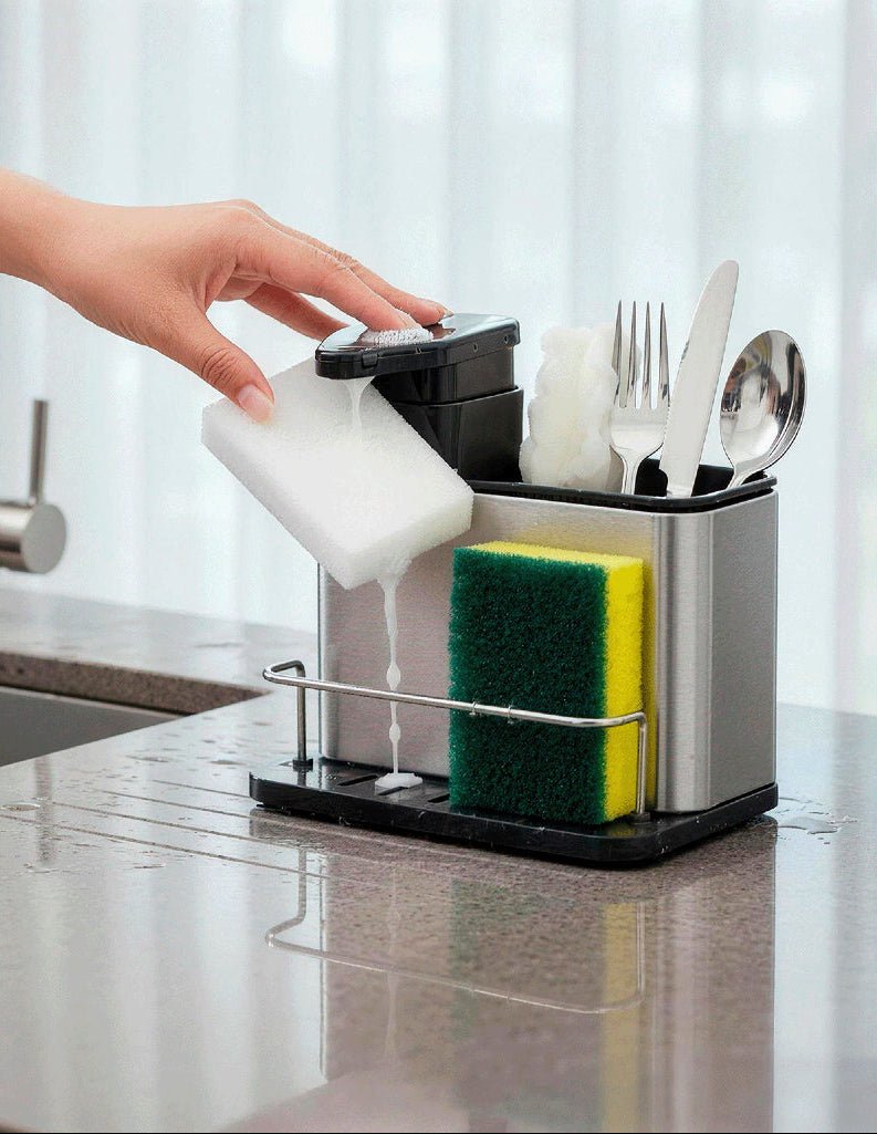 Organizador de Pia 3 em 1 em Aço Inox — Mais Organização e Praticidade para Sua Cozinha - LK House