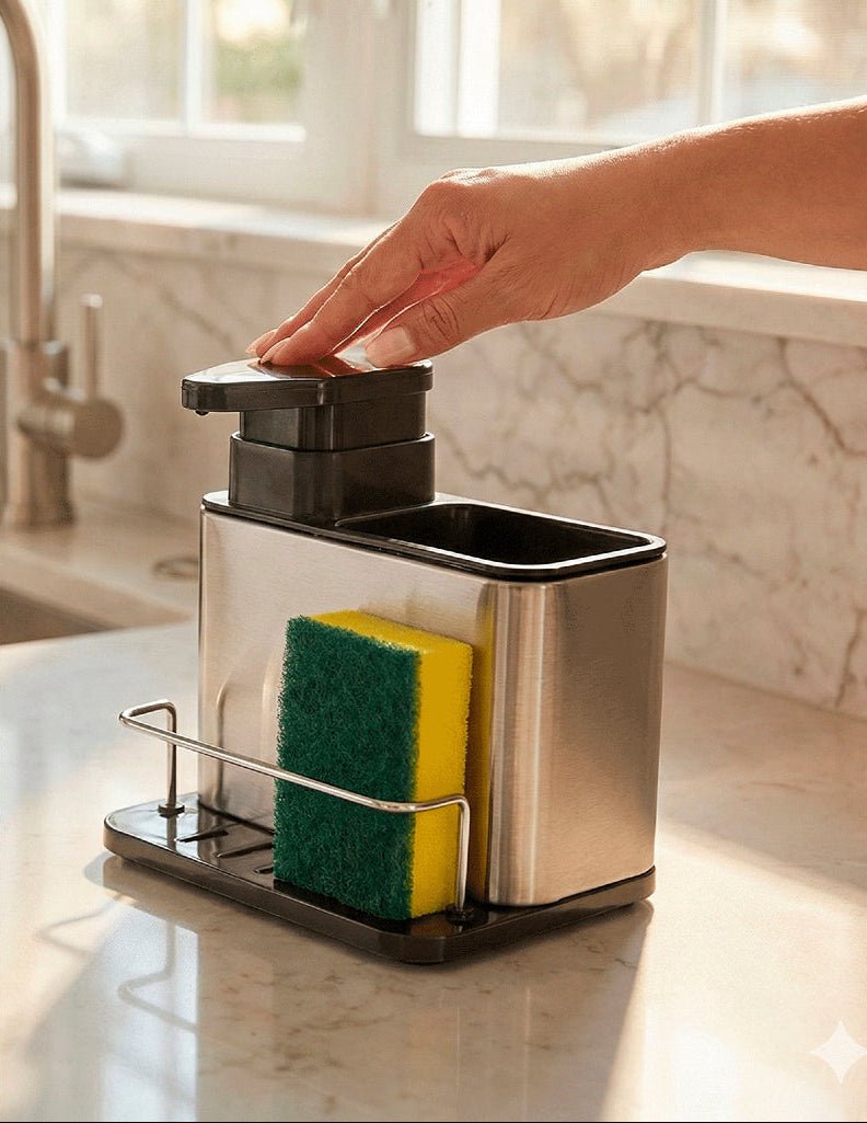Organizador de Pia 3 em 1 em Aço Inox — Mais Organização e Praticidade para Sua Cozinha - LK House