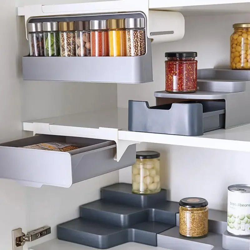 Organizador Porta Temperos Retrátil com 6 Potes – Mais Organização e Praticidade na Cozinha - LK House