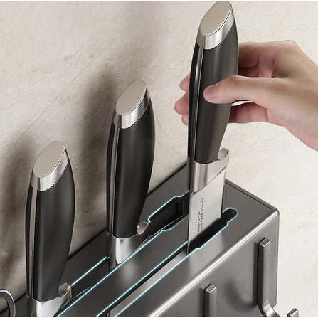 Suporte Organizador de Facas em Aço Inox – Mais Organização e Praticidade para Sua Cozinha - LK House